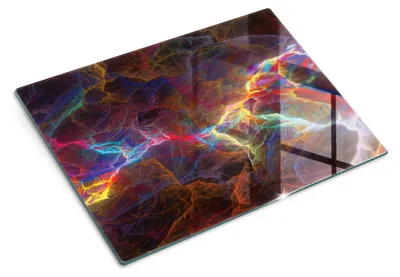 Imagen del producto de Tabla de cortar de vidrio - 40x30 cm - Tabla para la cocina - Vidrio templado - Protector para encimeras - Tabla para servir - Resistente al calor - Diseño fractal
