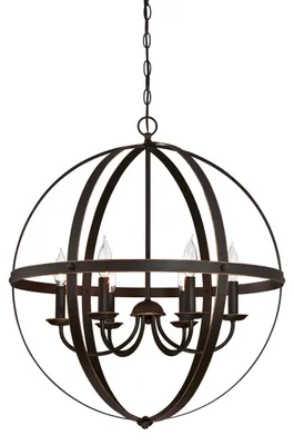 Image de Lustre à six flammes Stella Mira bronze huilé
