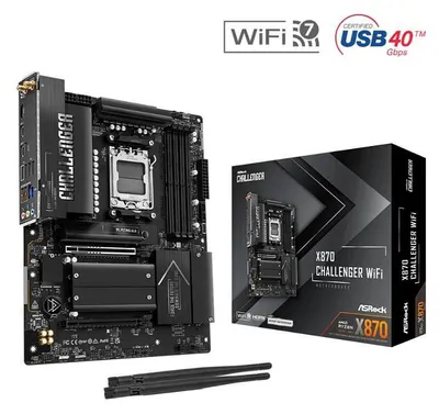 Produktbild von Asrock X870 Challenger WiFi, AMD, Sockel AM5, AMD Ryzen 7000 Series, AMD Ryzen 8000 Series, AMD Ryzen 9000 Series, DDR5-SDRAM, 256 GB, DIMM