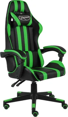 Image de vidaXL Chaise de jeu noir et vert similicuir