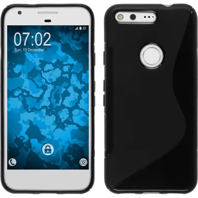 Produktbild von PhoneNatic Case kompatibel mit Google Pixel - schwarz Silikon Hülle S-Style + 2 Schutzfolien