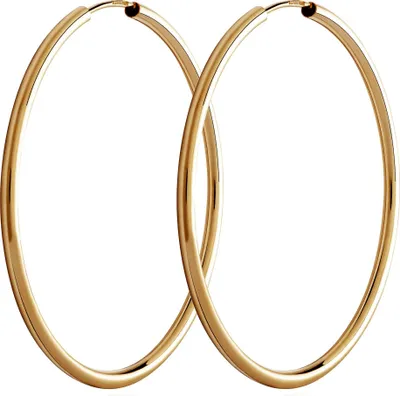 Produktbild von Paar 585 Gelbgold Creolen Ohrringen Ohrschmuck 1,8mm Rund Goldohrringe 40mm 9031