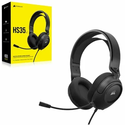Immagine prodotto di Casti gaming Corsair HS35 v2 Multiplatform, compatibile Xbox/PlayStation/Switch, driver audio da 50 mm, microfonino omnidirezionale, jack 3,5 mm, negru