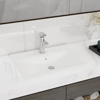 Produktbild von Möbel Luxus-Waschbecken mit Hahnloch Matt-Weiß 60x46 cm Keramik - Waschbecken &29071