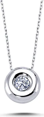 Produktbild von 0,20 Carat Diamant Solitär Halskette 14 Karat Weißgold