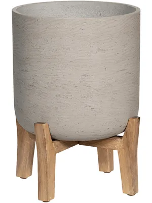 Produktbild von Pottery Pots Blumentopf Patt Feet Low Beige-Grau D 36 cm H 44,5 cm