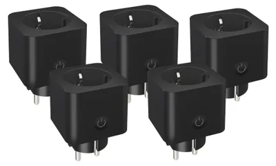 Produktbild von Ledvion 5er set Smart WLAN Steckdose schwarz Wi-Fi 16A