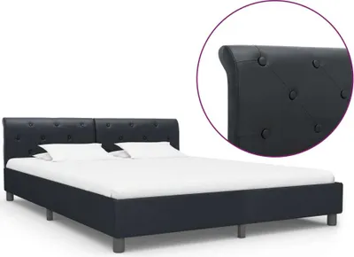Produktbild von Bettgestell Schwarz Kunstleder 180 × 200 cm