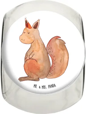 Produktbild von Mr. & Mrs. Panda Bonboniere Einhorn Glauben XL 2000ml - Weiß - Geschenk, Einhörnchen, Süßigkeitenglas, Kaffeedose, Eichhorn, aufbewahrungsglas, Eichhörnchen, Teedose