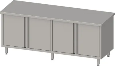 Produktbild von Arbeitsschrank mit Flügeltüren 2000x700x850 mm, ohne Aufkantung, verschweißt