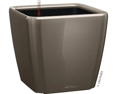 Obrázok produktu pre Plastový kvetináč Lechuza Quadro 35 x 35 x 32,5 cm taupe vrátane zavlažovacieho systému, vložky na rastliny, substrátu a ukazovatele stavu vody