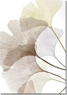 Produktbild von TPFLiving Kunstdruck LW-401 (OHNE RAHMEN) Poster - Leinwand - Wandbild - Hochauflösender Giclée-Druck, langlebig und hochwertig - Ginkgo-Blatt - Wanddeko Wohnzimmer -  - Größe: 60x90cm