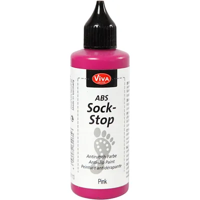 Produktbild von Viva Decor ABS Sock-Stop Antirutsch-Farbe Pink 82 ml, Textilfarbe für Socken, Hausschuhe, Teppiche und Badematten, waschbar bei 30 °C