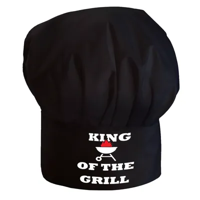 Productafbeelding van Gepersonaliseerde kookmuts voor dames en heren. Kookmuts met klittenbandsluiting. Ideaal voor barbecues, restaurants en koken. De koning(in) van de grill. [108]