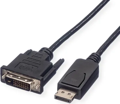 Produktbild von ROLINE DisplayPort Kabel DP ST - DVI ST, schwarz, 1 m