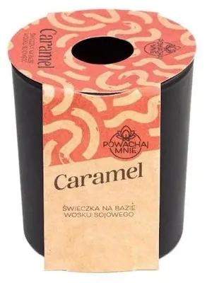 Image de Bougie à la cire de soja « Powąchaj mnie » Caramel noir - Pavoncella