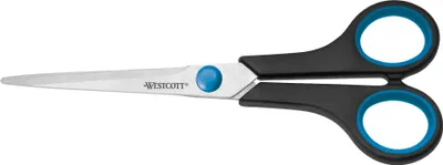 Obrázok produktu pre WESTCOTT E-30271 00 Nožnice Easy Grip, nerezová oceľ, rovné, symetrické, modro-čierne, 18 cm
