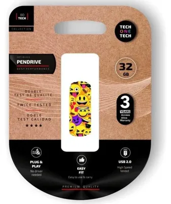 Immagine prodotto di Chiavetta USB 2.0 da 32 GB Tech One Tech Emoji collage