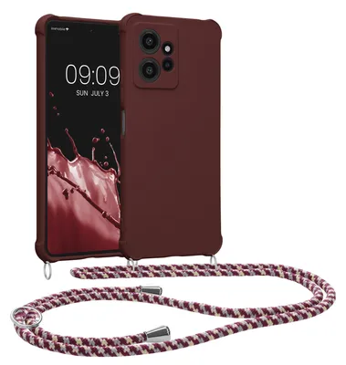 Produktbild von kwmobile Necklace Case kompatibel mit Xiaomi Redmi Note 12 (4G) Hülle - Cover mit Kordel zum Umhängen - Silikon Schutzhülle Bordeaux Violett