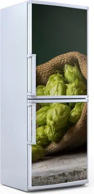Produktbild von Kühlschrankdekoration  60x180 cm  Aufkleber auf dem Kühlschrank - Fass Bier und Hopfen