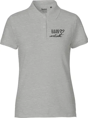Produktbild von Huuraa Damen Polo Shirt Haan verliebt L Sport Grey Bio Baumwolle Fairtrade Poloshirt Geschenkidee
