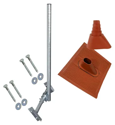 Produktbild von PremiumX BASIC X120-48F SAT Teleskop-Dachsparrenhalter 120cm Mast 48mm Montage-Set rot