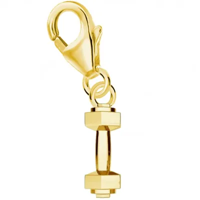 Mini Hantel Charm Anhänger für Fitness und Stärke I Echtschmuck