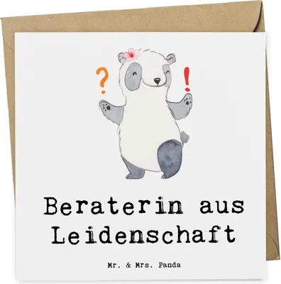 Produktbild von Mr. & Mrs. Panda Grußkarte Beraterin Leidenschaft - Weiß - Geschenk, Spruch, IT Beratung, Glückwunschkarte, faltkarte, anlasskarte, Lustig, Klappkarte, Witzig