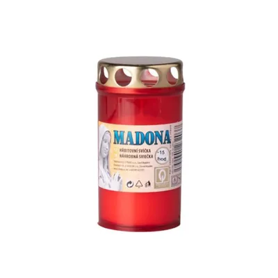 Obrázok produktu pre SVIEČKA VKLAD parafín Madona 15hodín s viečkom 55g 4kusy ČERVENÁ