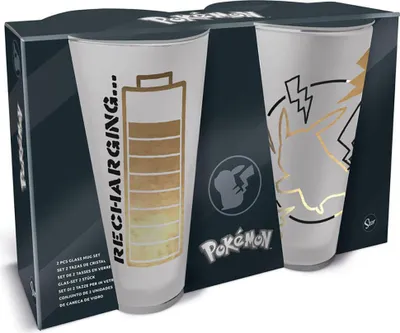 Image de Set de verres Pokémon 2 pièces Thunderstruck Design 490ml verre borosilicaté