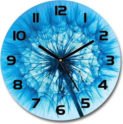 Produktbild von Wanduhr aus Glas 30fi Glasbild Glasuhr Gehärtetes Glas - schwarze-zeiger - Dandelion