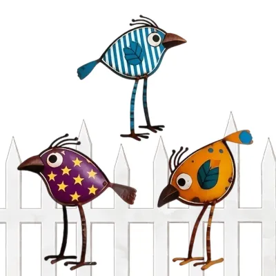 Imagen del producto de Elzusha - Juego de 3 adornos de pájaros de metal
