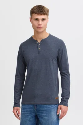 Produktbild von Solid SDVolko Herren Longsleeve Langarmshirt Shirt mit Grandad-Ausschnitt Baumwollmischung Regular fit