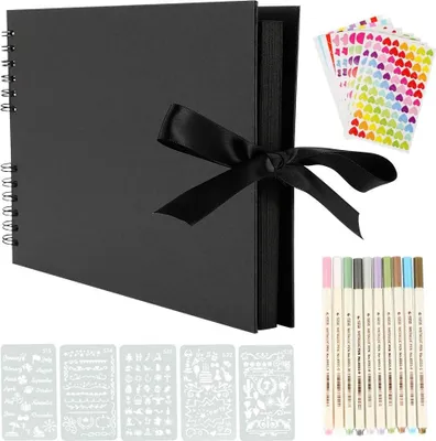 Produktbild von Fotoalbum 28 x 21 cm - Selbstkleben - 80 schwarze Seiten