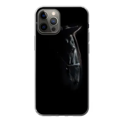 Produktbild von MuchoWow® Handyhülle Schutzhülle Hülle für iPhone 13 Pro Pferd - Leicht - Schwarz Silikon Softcase Handy Hülle - Handy-Tasche