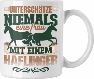 Produktbild von Trendation - Haflinger Tasse Geschenk Reiterin Geschenkidee Pferde (Weiß)