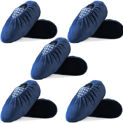 Wasbare Überschuhe, 5 Paar, Marineblau, Antirutsch