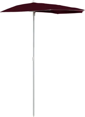 Produktbild von vidaXL Halb-Sonnenschirm mit Mast 180x90 cm Bordeauxrot