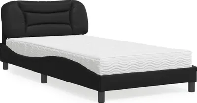Immagine prodotto di Letto con Materasso Hvar Nero 100x200 cm in Pelle finta