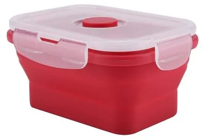 Zdjęcie produktu dla Silikonowe pojemniki do przechowywania żywności, 350 ml - Termoizolowane pojemniki - Przechowywanie żywności - Odporne na wysokie temperatury - Przenośne - Wymiary: 13,5 x 10 x 6,6 cm