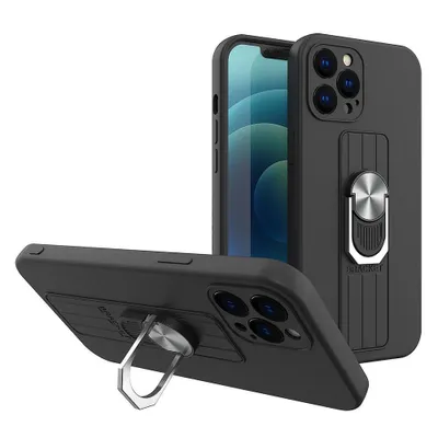 Produktbild von Ring Case Silikonhülle mit Fingergriff und Ständer für Samsung Galaxy A73 Schwarz