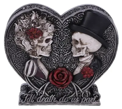 Produktbild von Bis dass der Tod uns scheidet Gothic Skelett Spardose 17,1cm