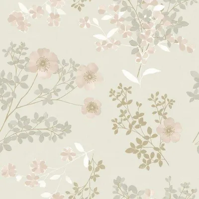 Produktbild von Borastapeter Tapete Blumen Beige - 660436 - 53 cm x 10.05 m
