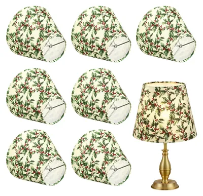 8 Clip-Lampenschirme, Stoff, 10x15x13 cm, für E14/E27