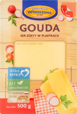 Produktbild von Włoszczowa Gouda Gelbkäse in Scheiben 500 G