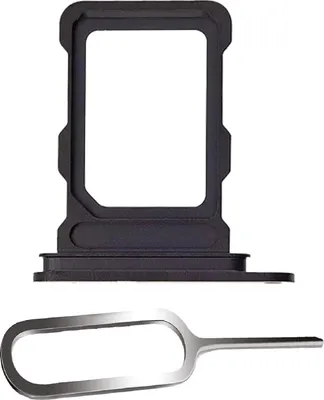 Produktbild von iPHONE 16 PRO / MAX SIM KARTEN HALTER TRAY ADAPTER FACH STECKER SLOT CARD + NADEL SCHWARZ