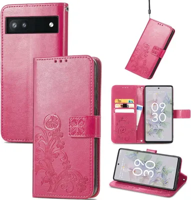 Zdjęcie produktu dla Pokrowiec König Design kompatybilny z etui na telefon komórkowy Google Pixel 6A ze sztucznej skóry - Magenta