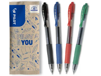 Produktbild von PILOT G2-7 Gelschreiber 4er Set – nachfüllbar, Schwarz, Blau, Rot, Grün
