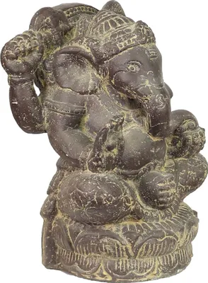 Produktbild von Ganesha Hinduismus Buddhismus Gott Götterbote Ganapati Geschenk Stein Lavastein Grau 40 cm