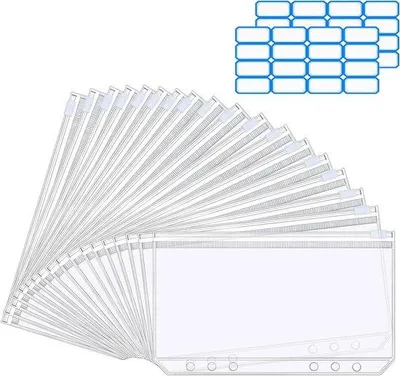 Produktbild von Plastische Ritsmappe A6 - abnehmbare Etikettsticker - Geldbeutel - Dokumentenorganizer